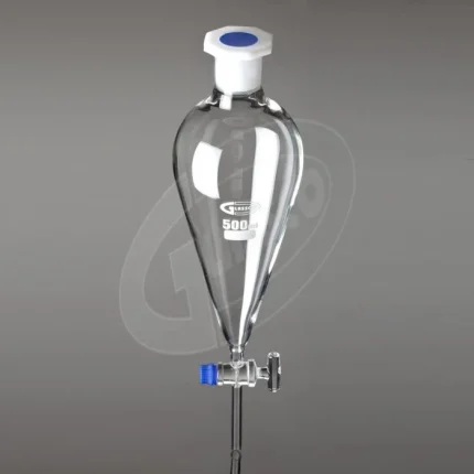 SEPARATING FUNNEL, SQUIBB SHAPE, WITH GLASS STOPCOCK AND PE STOPPER, WITHOUT GRADUATION, COMPLIES WITH ISO STANDARD, CAPACITY 50ML, 19/26